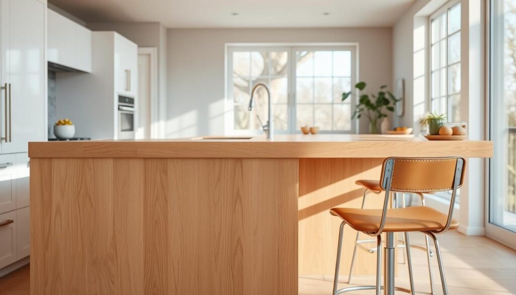 wood kitchen island