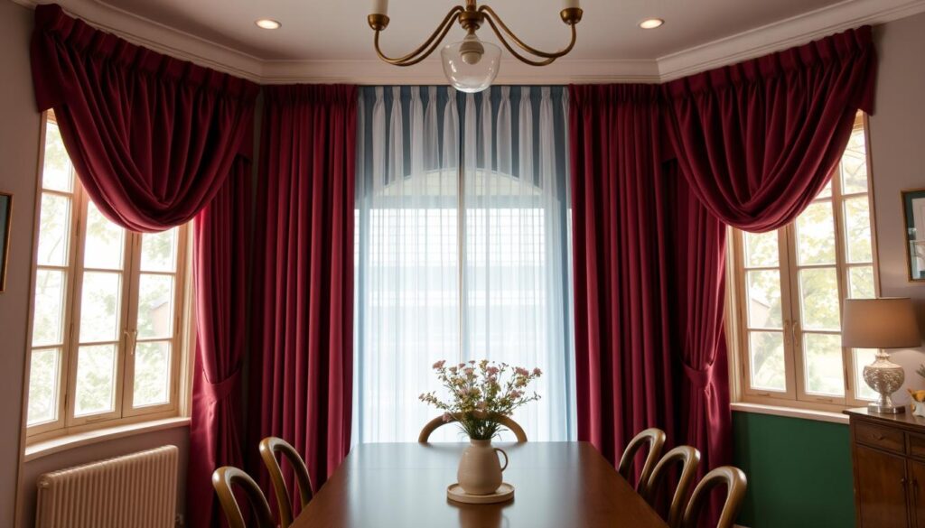 color schemes for dining room curtains