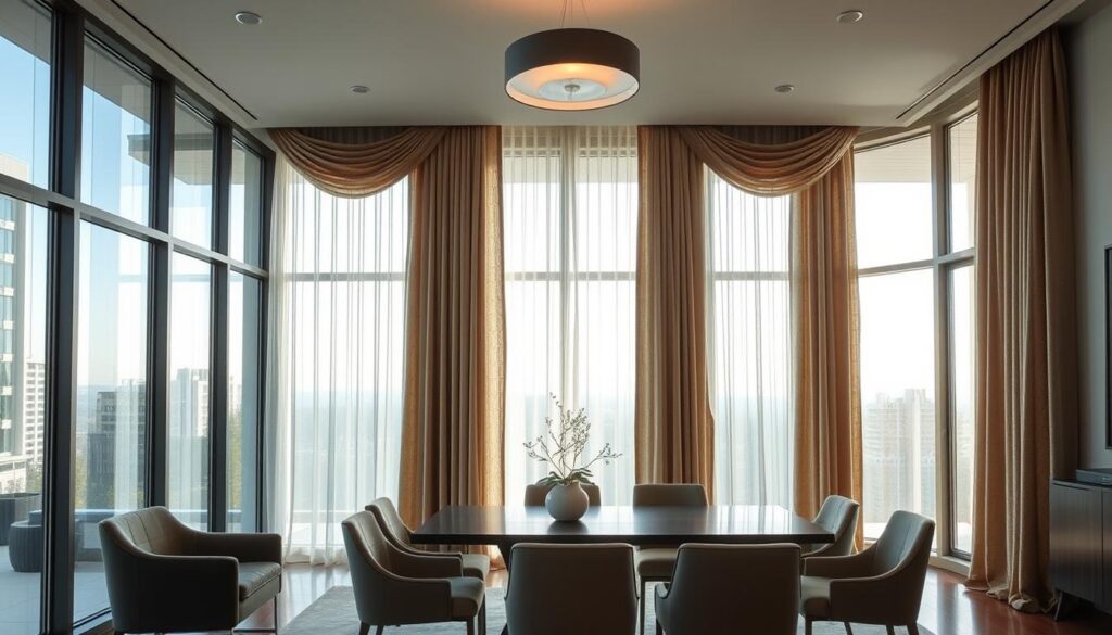 modern dining room drapes
